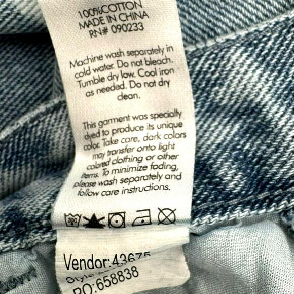 PACSUN Women's 24 Vintage Daisy Carpenter Blue Jeans Side Slit High Rise y2k 90s - Picture 8 of 11